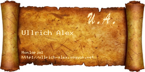 Ullrich Alex névjegykártya